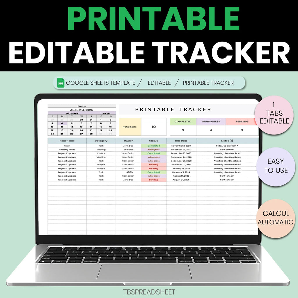 Editable Task & Project Tracker for Teachers | Google Sheets Classroom Assignment & Planning Tool