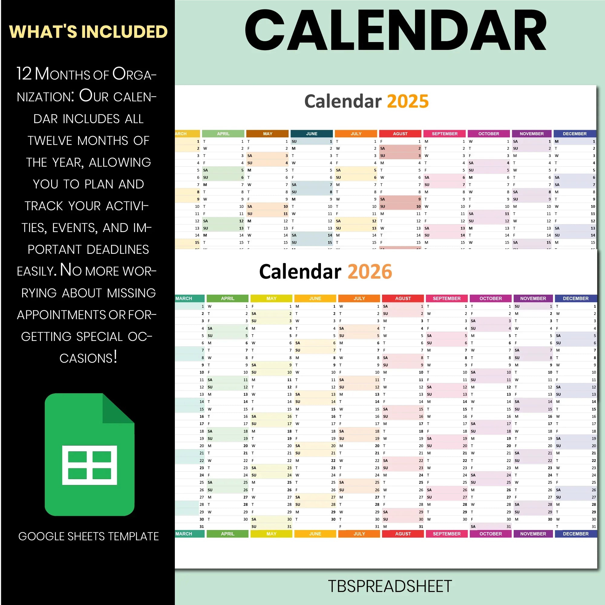 Planner & Calendar – Monthly Task 2026